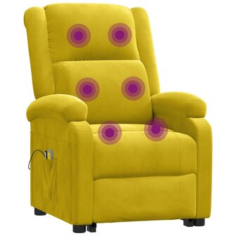 Sta-op-massagestoel fluweel geel 7