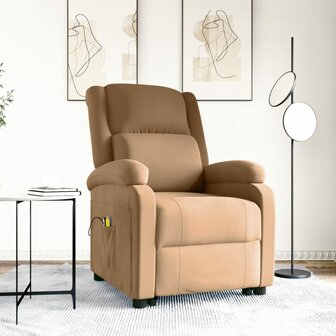 Sta-op-massagestoel fluweel bruin 1