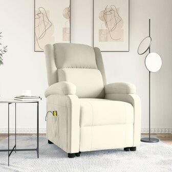 Sta-op-massagestoel fluweel cr&egrave;mekleurig 1