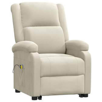 Sta-op-massagestoel fluweel cr&egrave;mekleurig 3