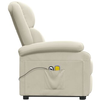 Sta-op-massagestoel fluweel cr&egrave;mekleurig 5
