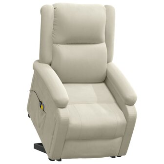 Sta-op-massagestoel fluweel cr&egrave;mekleurig 8