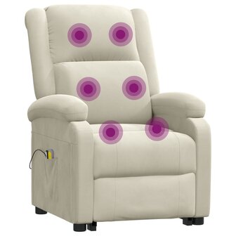 Sta-op-massagestoel fluweel cr&egrave;mekleurig 9