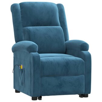 Sta-op-massagestoel fluweel blauw 3