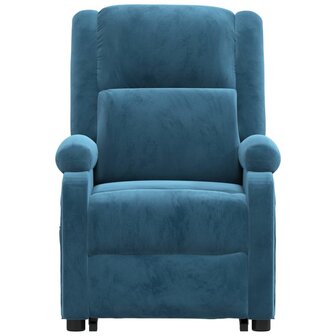 Sta-op-massagestoel fluweel blauw 4