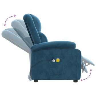 Sta-op-massagestoel fluweel blauw 7