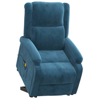 Sta-op-massagestoel fluweel blauw 8