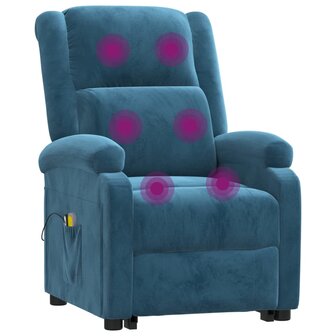 Sta-op-massagestoel fluweel blauw 9