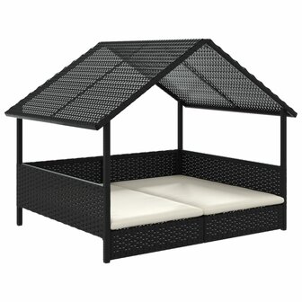Hondenhok met kussen poly rattan 2