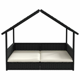 Hondenhok met kussen poly rattan 4