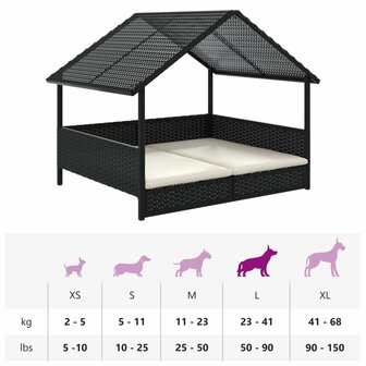 Hondenhok met kussen poly rattan 9