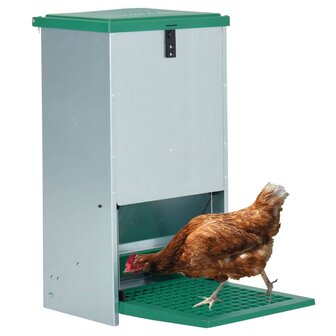 Pluimveevoerbak automatisch met pedaal 20 kg 2