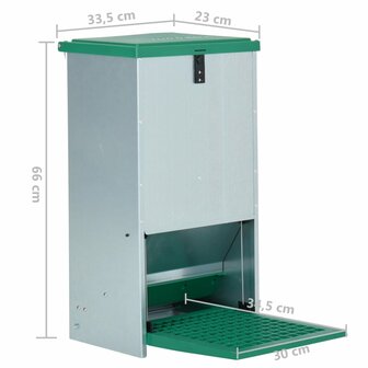 Pluimveevoerbak automatisch met pedaal 20 kg 8