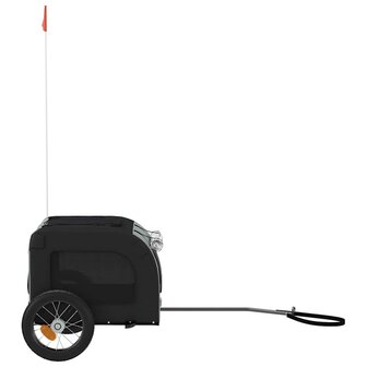Hondenfietstrailer oxford stof en ijzer grijs en zwart 6