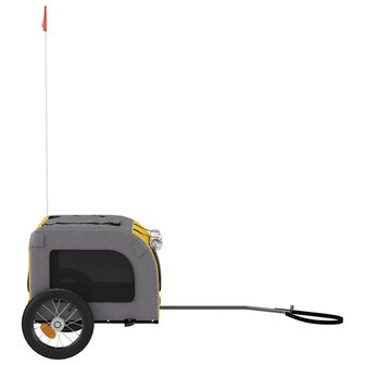Hondenfietstrailer oxford stof en ijzer geel en grijs 6