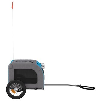 Hondenfietstrailer oxford stof en ijzer blauw en grijs 6