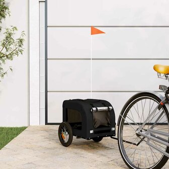 Hondenfietstrailer oxford stof en ijzer zwart 1