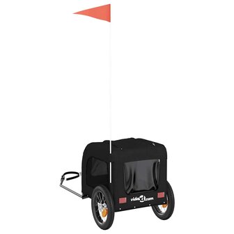 Hondenfietstrailer oxford stof en ijzer zwart 8