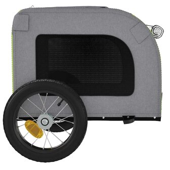 Hondenfietstrailer oxford stof en ijzer groen en grijs 7
