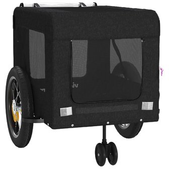 Hondenfietstrailer oxford stof en ijzer zwart 6