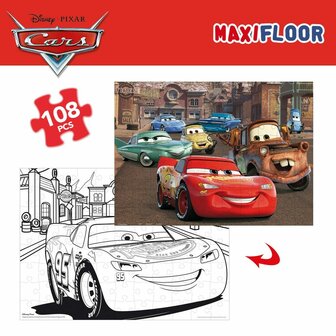 Kinderpuzzel Cars Dubbelzijdig 108 Onderdelen 70 x 1,5 x 50 cm (6 Stuks) 3