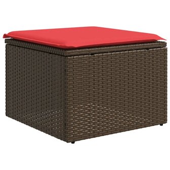 2-delige Loungeset met kussens poly rattan acacia bruin 4