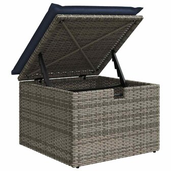 2-delige Loungeset met kussens poly rattan acacia grijs 5