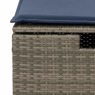 2-delige Loungeset met kussens poly rattan acacia grijs 6
