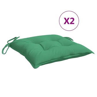 Stoelkussens 2 st 40x40x7 cm oxford stof groen 2