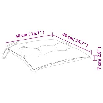 Stoelkussens 2 st 40x40x7 cm oxford stof groen 9