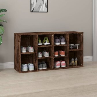 Schoenenbank 103x30x54,5 cm bewerkt hout gerookt eikenkleurig 1