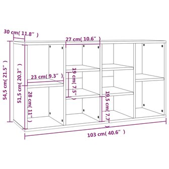 Schoenenbank 103x30x54,5 cm bewerkt hout gerookt eikenkleurig 8