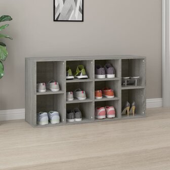 Schoenenbank 103x30x54,5 cm bewerkt hout grijs sonoma eiken 1