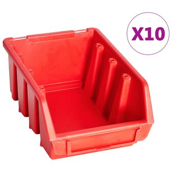 29-delige Opslagbakkenset met wandpanelen rood en zwart 2