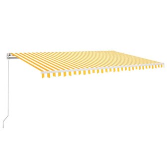 Luifel automatisch met LED en windsensor 500x300 cm geel en wit 2