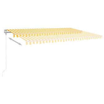 Luifel automatisch met LED en windsensor 500x300 cm geel en wit 4
