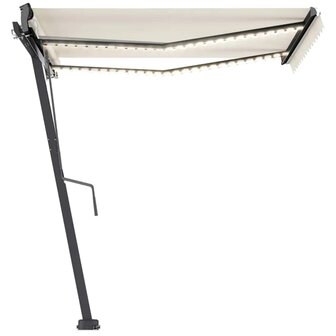 Luifel automatisch met LED en windsensor 300x250 cm cr&egrave;mekleur 5