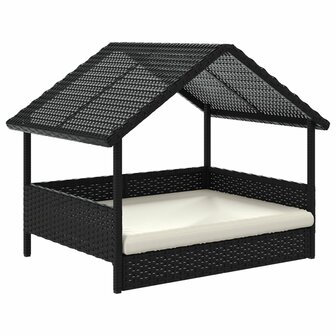 Hondenhok met kussen poly rattan 2