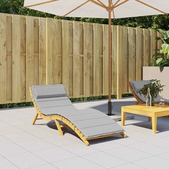 Ligbedkussen 180x60x4 cm oxford stof grijs 1