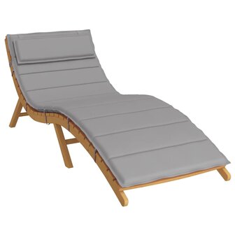 Ligbedkussen 180x60x4 cm oxford stof grijs 3