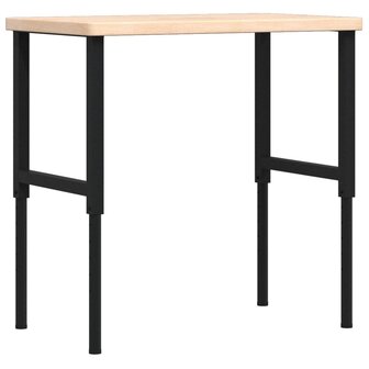 Werkbank rechthoekig 100x60x(73-99,5) cm massief eikenhout 2