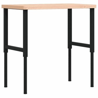 Werkbank rechthoekig 100x60x(73-99,5) cm massief beukenhout 2