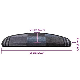 Trapmatten zelfklevend 5 st 65x21x4 cm zwart en grijs 8