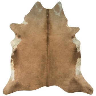 Vloerkleed 180x220 cm echte koeienhuid bruin en wit 5