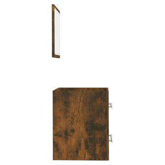 Badkamerkast met spiegel 41x38,5x48 cm gerookt eikenkleurig  7