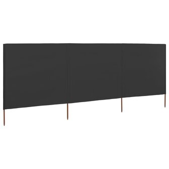 Windscherm 3-panelen 400x120 cm stof antraciet  1