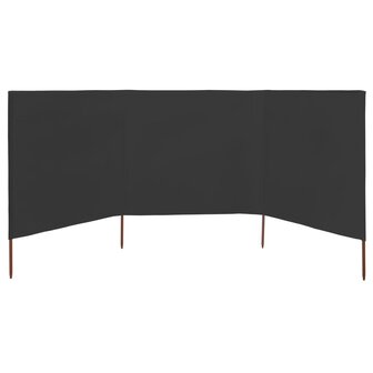 Windscherm 3-panelen 400x120 cm stof antraciet  2