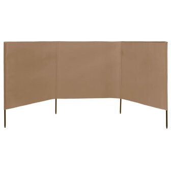 Windscherm 3-panelen 400x120 cm stof taupe 2