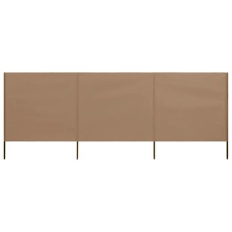 Windscherm 3-panelen 400x120 cm stof taupe 3