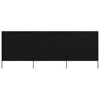 Windscherm 3-panelen 400x120 cm stof zwart 1